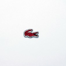 Нашивка Lacoste, 30х19 мм, цвет красный