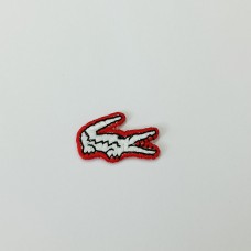 Нашивка Lacoste, 30х19 мм, цвет белый