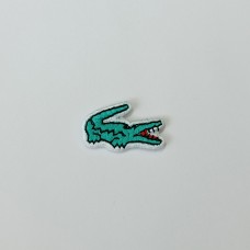 Нашивка Lacoste, 30х19 мм, цвет бирюзовый