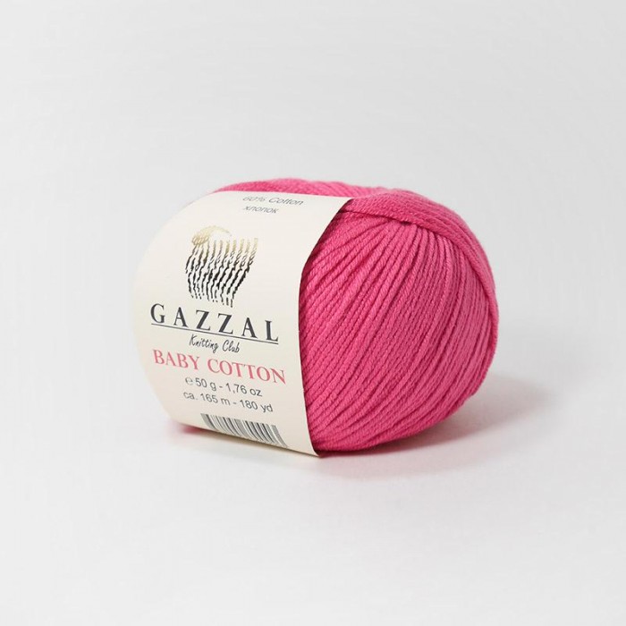 Пряжа Gazzal Baby Cotton. Цвет - 3415 малиновый