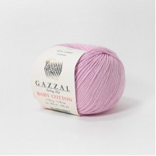 Пряжа Gazzal Baby Cotton. Цвет - 3422 пыльная роза. 60% хлопок, 40% акрил. 50 г, 165 м