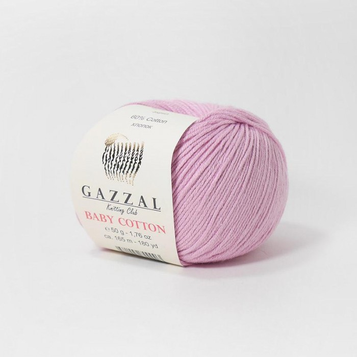 Пряжа Gazzal Baby Cotton. Цвет - 3422 пыльная роза