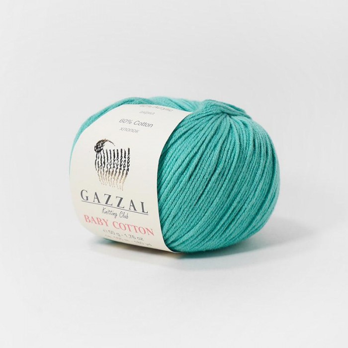 Пряжа Gazzal Baby Cotton. Цвет - 3426 мята