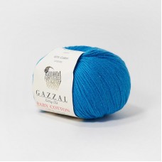 Пряжа Gazzal Baby Cotton. Цвет - 3428 ярко-голубой. 60% хлопок, 40% акрил. 50 г, 165 м