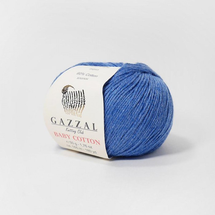 Пряжа Gazzal Baby Cotton. Цвет - 3431 синий