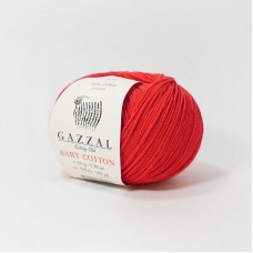 Пряжа Gazzal Baby Cotton. Цвет - 3443 красный. 60% хлопок, 40% акрил. 50 г, 165 м