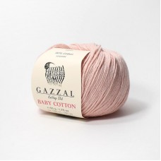 Пряжа Gazzal Baby Cotton. Цвет - 3444 персик. 60% хлопок, 40% акрил. 50 г, 165 м