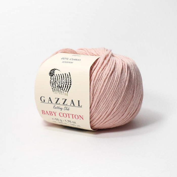 Пряжа Gazzal Baby Cotton. Цвет - 3444 персик