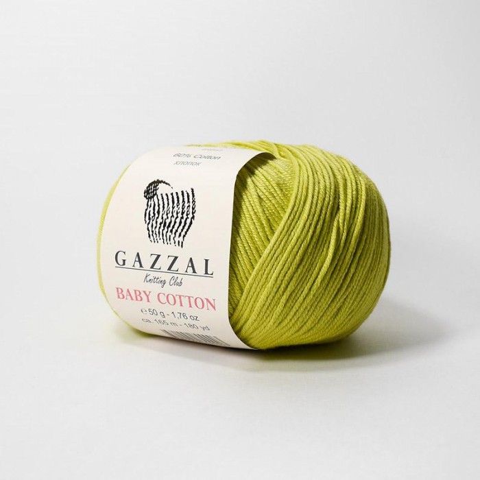 Пряжа Gazzal Baby Cotton. Цвет - 3457 липа