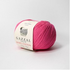 Пряжа Gazzal Baby Cotton. Цвет - 3461 мальва. 60% хлопок, 40% акрил. 50 г, 165 м