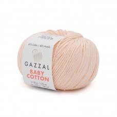 Пряжа Gazzal Baby Cotton. Цвет - 3469 кремовый. 60% хлопок, 40% акрил. 50 г, 165 м