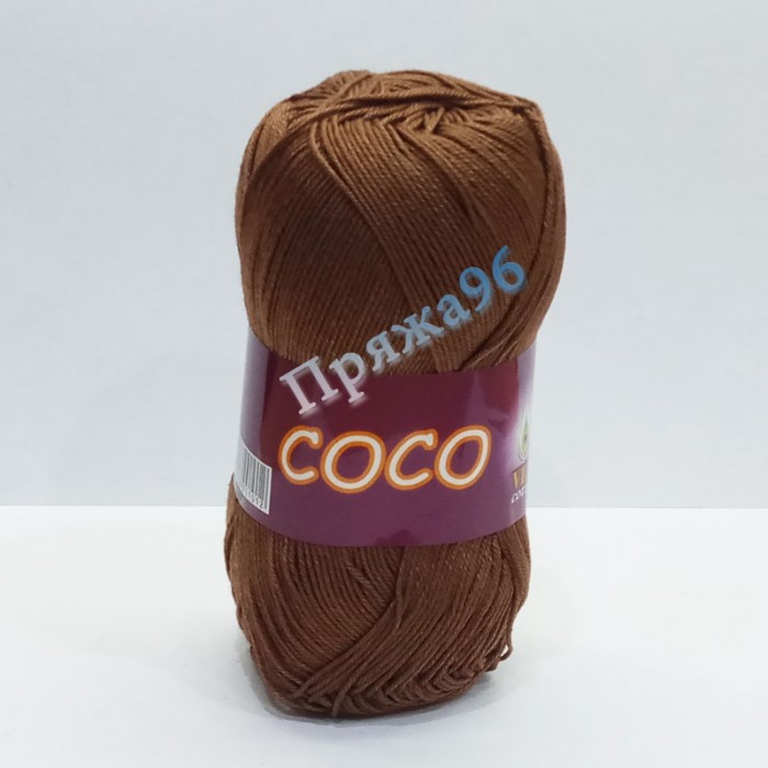 Пряжа COCO. Цвет - 4306 светлый шоколад. 100% мерсеризованный хлопок. 240 м, 50 г