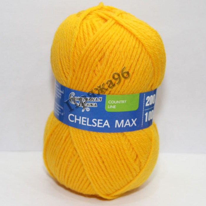 Пряжа Челси ПШ max (Chelsea MAX). Цвет - 216 канарейка. 50% шерсть англ. кроссбред, 50% акрил. 100 г, 200 м.