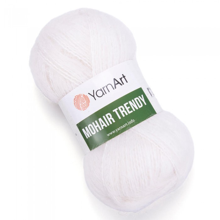 Пряжа Mohair Trendy. Цвет - 101 белый