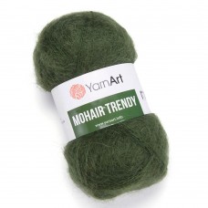 Пряжа Mohair Trendy. Цвет - 111 зеленый. 50% мохер, 50% акрил. 100 г, 220 м