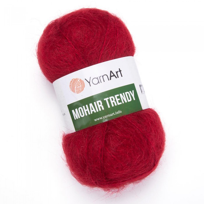 Пряжа Mohair Trendy. Цвет - 141 красный мак