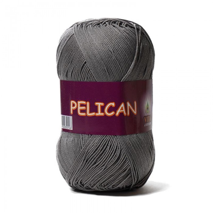 Пряжа PELICAN. Цвет - 4011 серый. 100% хлопок двойной мерсеризации. 50 г, 330 м.