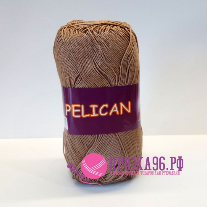 Пряжа PELICAN. Цвет - 3954 бежевый. 100% хлопок двойной мерсеризации. 50 г, 330 м.