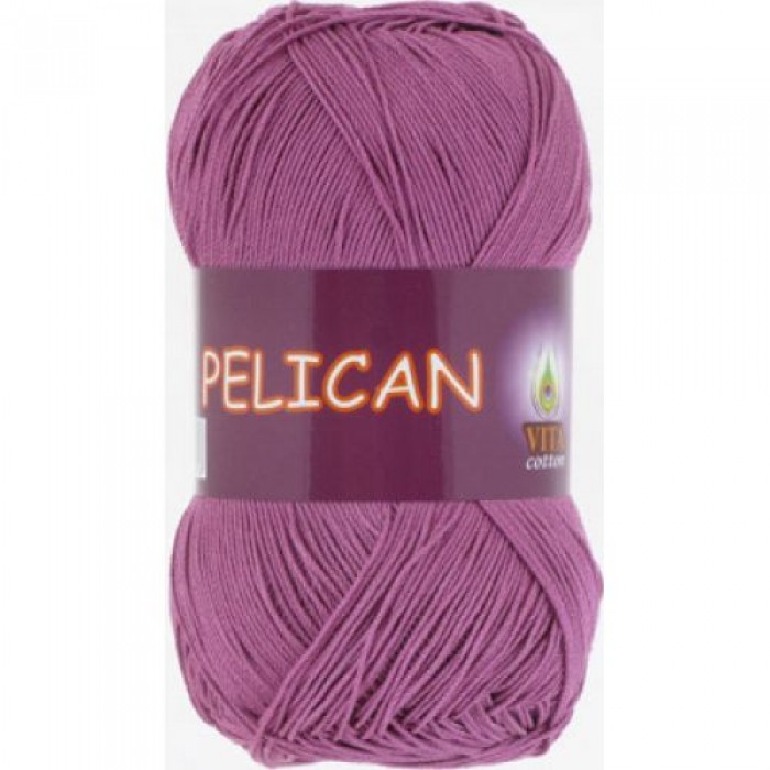 Пряжа PELICAN. Цвет - 4006 светлый цикламен. 100% хлопок двойной мерсеризации. 50 г, 330 м.