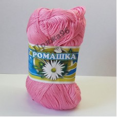 Пряжа Ромашка.  Цвет - 1104 ярко-розовый. 100% мерс. хлопок. 75 г, 320 м