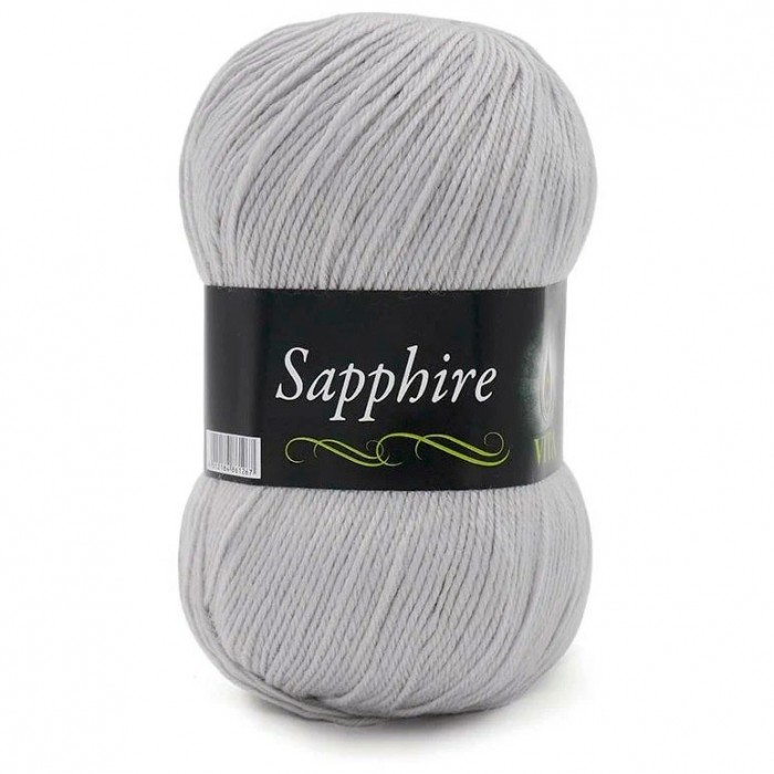 Пряжа Sapphire. Цвет - 1515 серебро. Шерсть ластер-45% Акрил-55% 100 г, 250 м