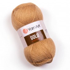 Пряжа Gold YarnArt. Цвет - 9379 бежевый. 92% акрил, 8 металлик. 100 г, 400 м