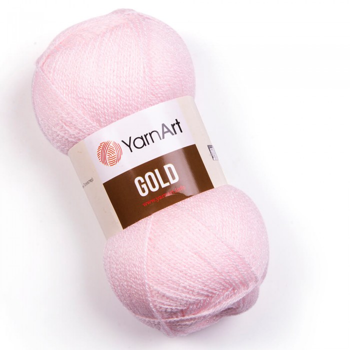 Пряжа Gold YarnArt. Цвет - 9853 бегония. 92% акрил, 8 металлик. 100 г, 400 м