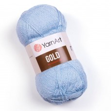 Пряжа Gold YarnArt. Цвет - 9355 голубой. 92% акрил, 8 металлик. 100 г, 400 м