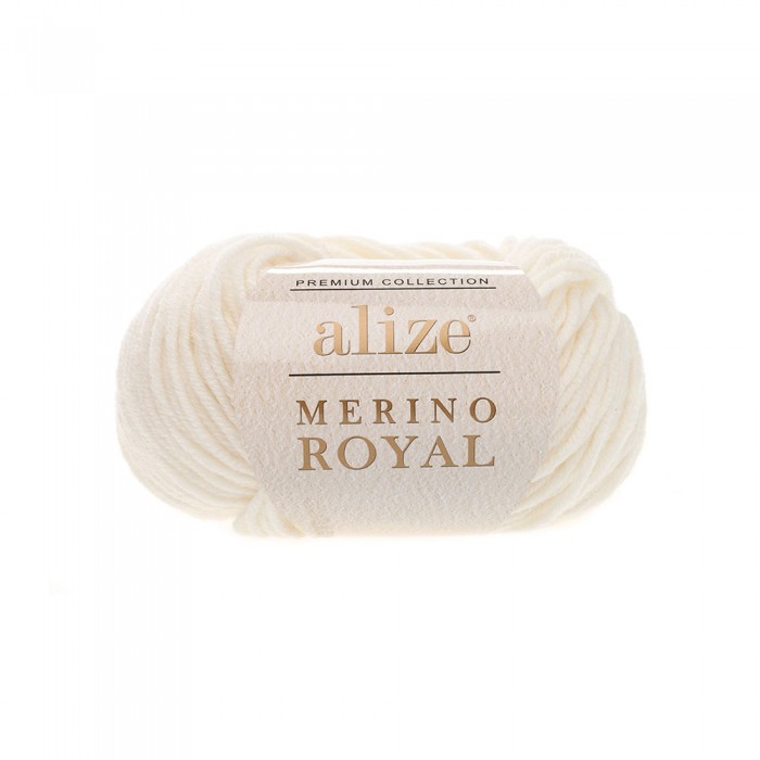 Пряжа Merino Royal. Цвет - 62 молочный. 100% шерсть. 50 г, 100 м