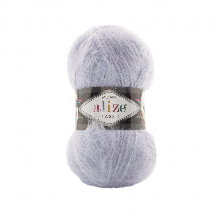 Пряжа Mohair Classic. Цвет - 224 светло-серый. 25% мохер, 24% шерсть, 51% акрил. 100 г, 200 м