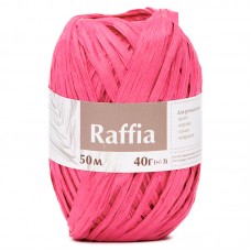 Пряжа Raffia (Рафия). Цвет - ярко-розовый. Листья пальмы, 40 г, 50 м