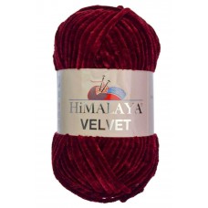 Пряжа VELVET. Цвет - 90022 бордо. 100% микрополиэстер. 100 г, 120 м