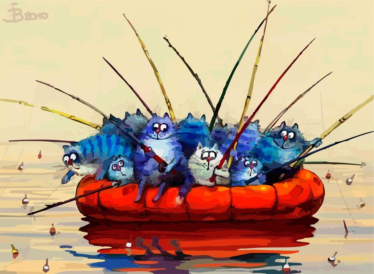 Синие коты Ирины Зенюк рыбалка
